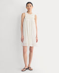 Twisted Pleated Mini Dress in Silk Georgette | Bone
