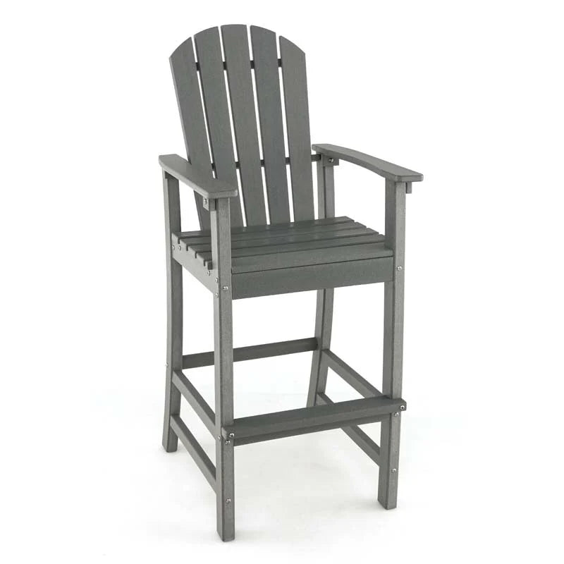 Outdoor Hdpe Tall Adirondack Chairs With Armrests Amp Footrest 30Quot Counter Height Bar Stools For Garden Backyard - Comfortable And Ergonomic Design