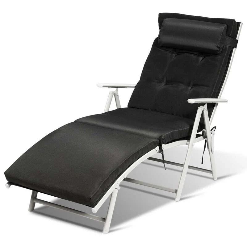 7 Position Folding Outdoor Chaise Lounge Chair Lightweight Patio Pool Chair Sun Lounger With Cushion Amp Pillow - Comfortable And Ergonomic Design