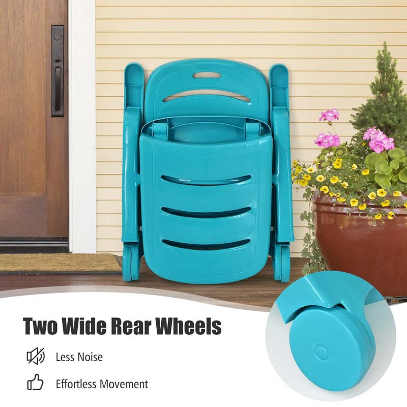 Rolling Folding Plastic Pool Lounge Chair With Armrests 5 Position Outdoor Sun Lounger Patio Deck Chair Beach Chair - Comfortable And Ergonomic Design