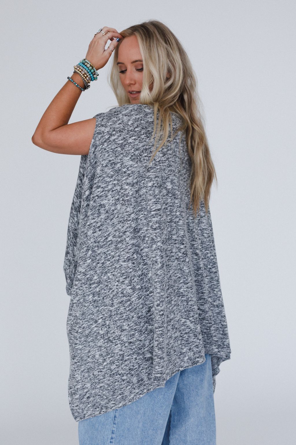 The Nest The Wren Two Tone Tunic - Charcoal