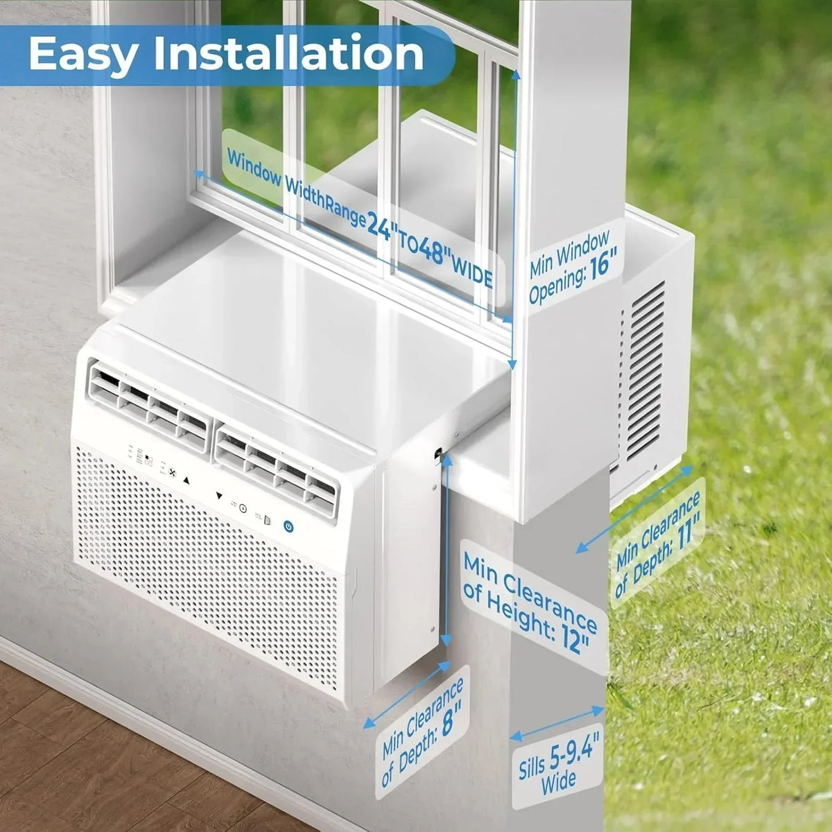 Antarctic Star U-shaped window air conditioner 12000 BTU Ultra-quiet window air conditioner Cools