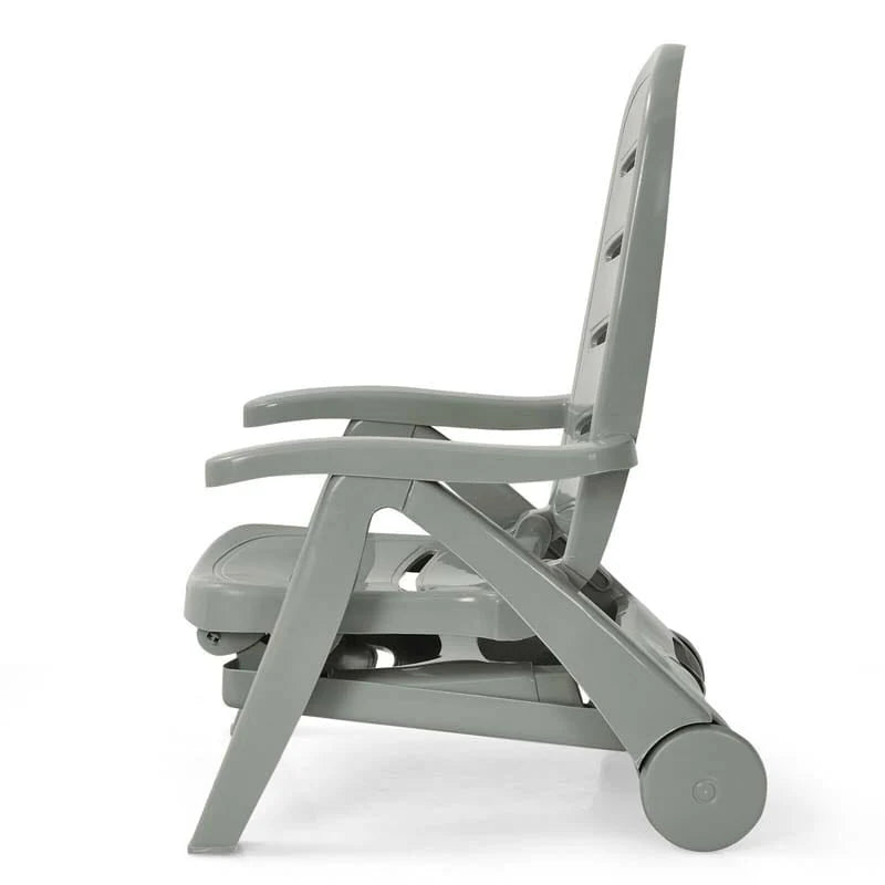 Rolling Folding Plastic Pool Lounge Chair With Armrests 5 Position Outdoor Sun Lounger Patio Deck Chair Beach Chair - Comfortable And Ergonomic Design
