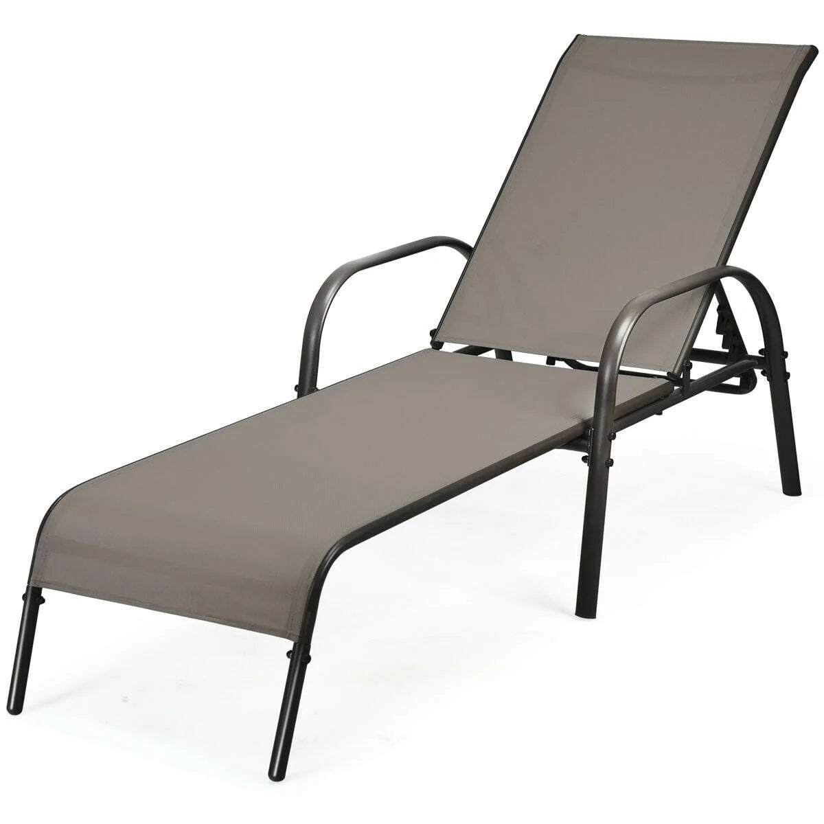 2 Pcs 5 Position Fabric Folding Outdoor Chaise Lounge Chairs Lightweight Pool Chairs Patio Lawn Recliner Sun Lounger - Comfortable And Ergonomic Design