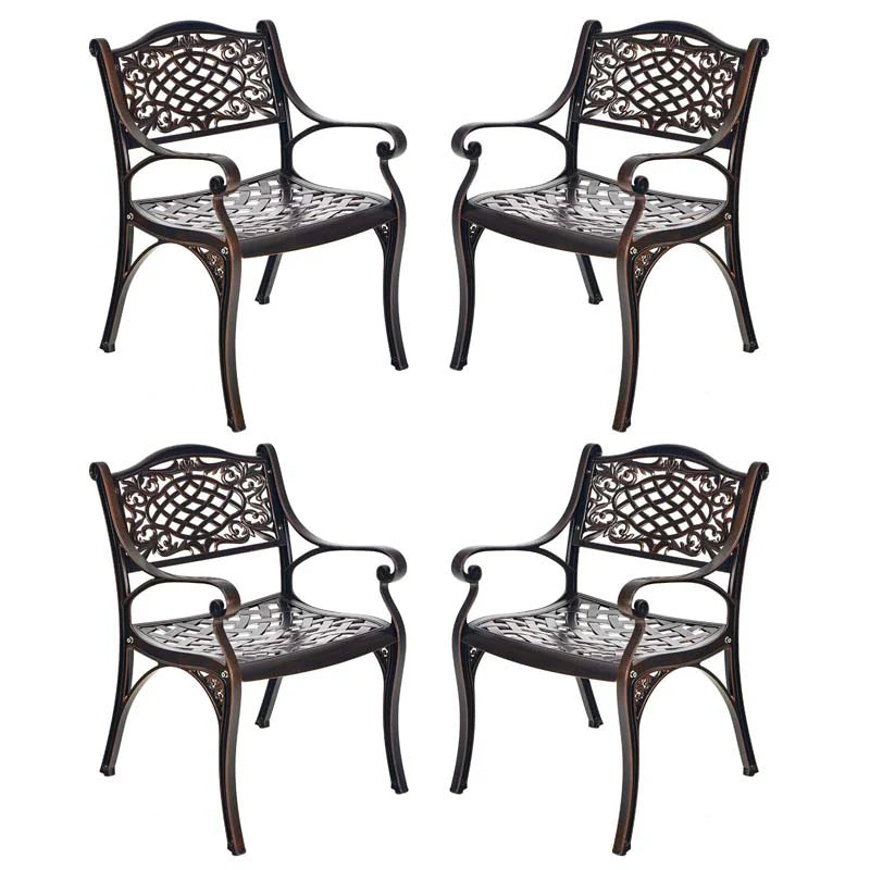 24Pcs All Weather Cast Aluminum Chairs With Armrests Amp Curved Seats Outdoor Dining Chairs Patio Bistro Armchairs - Comfortable And Ergonomic Design