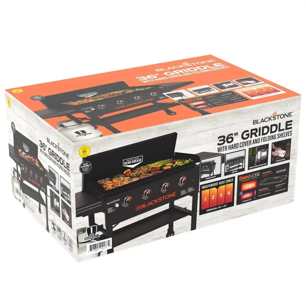 Blackstone Original Outdoor Griddle,4-Burner 36" Flat Top Grill with Hard Cover,Black
