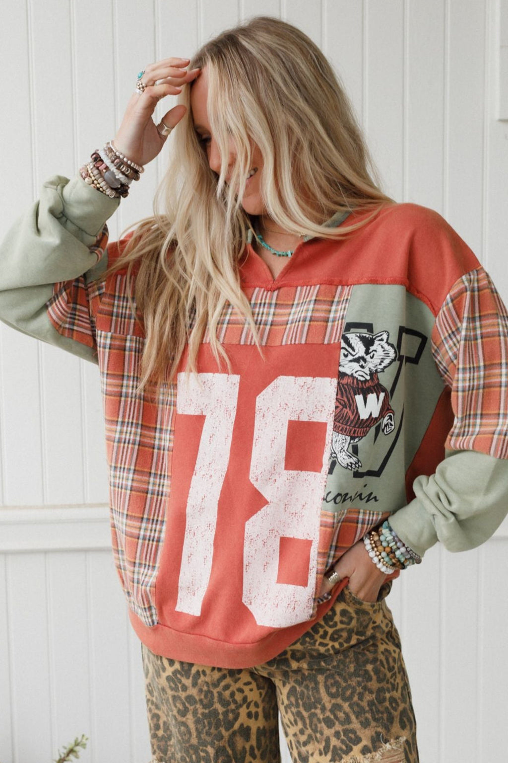 Retro Chill Color Block Top - Rust