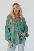 The Nest Kendrix Printed Top - Teal