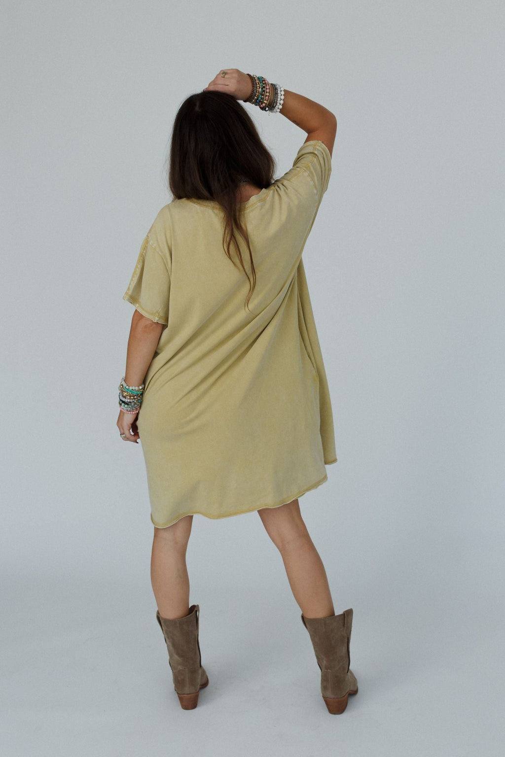 Retro Peace Tunic - Mustard