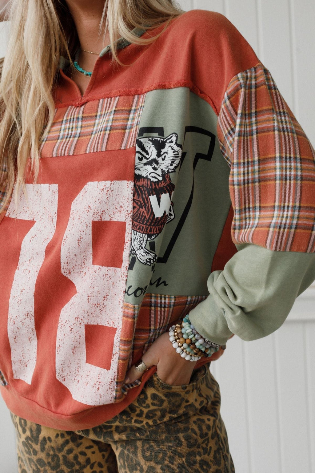 Retro Chill Color Block Top - Rust