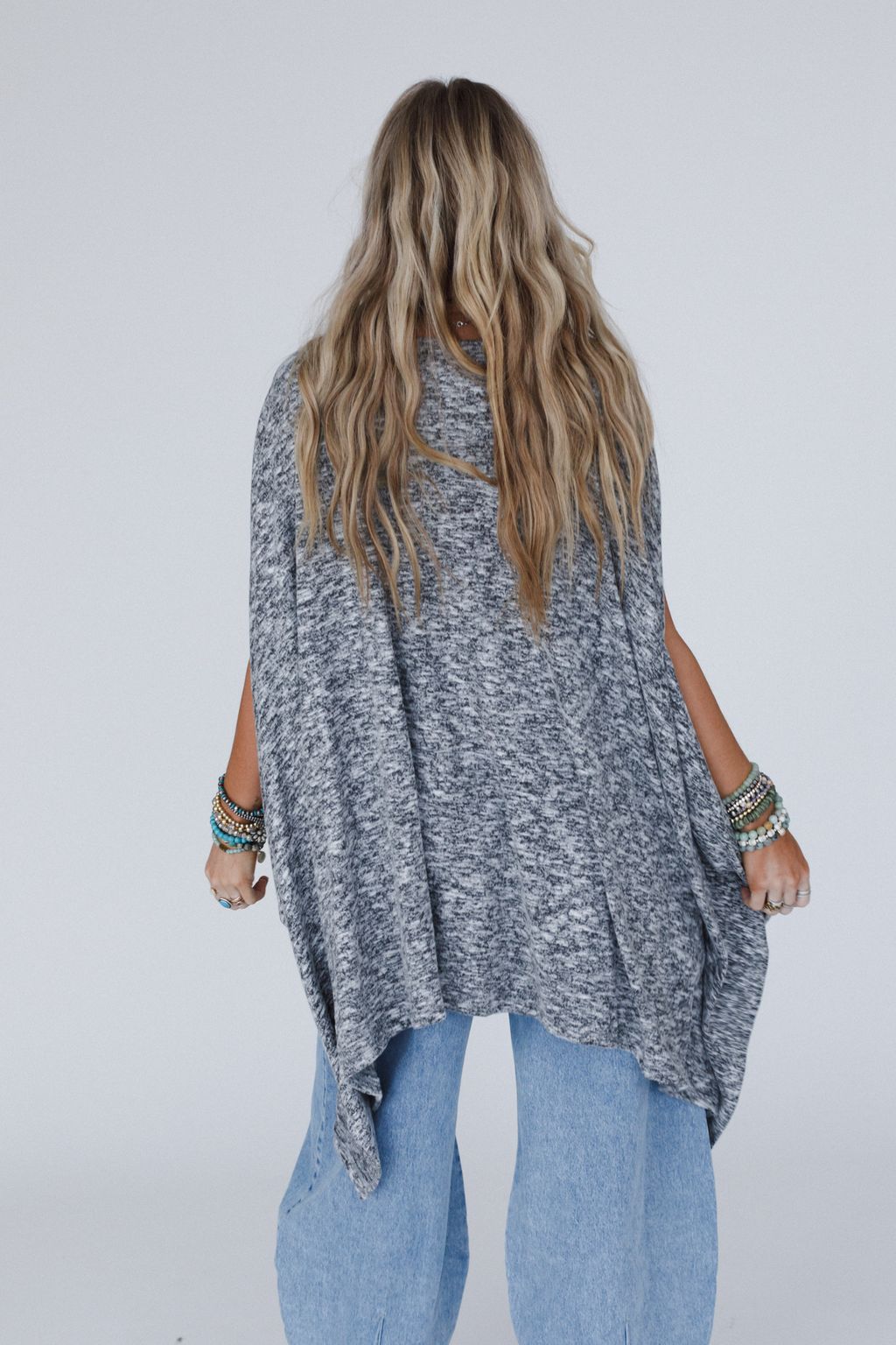The Nest The Wren Two Tone Tunic - Charcoal