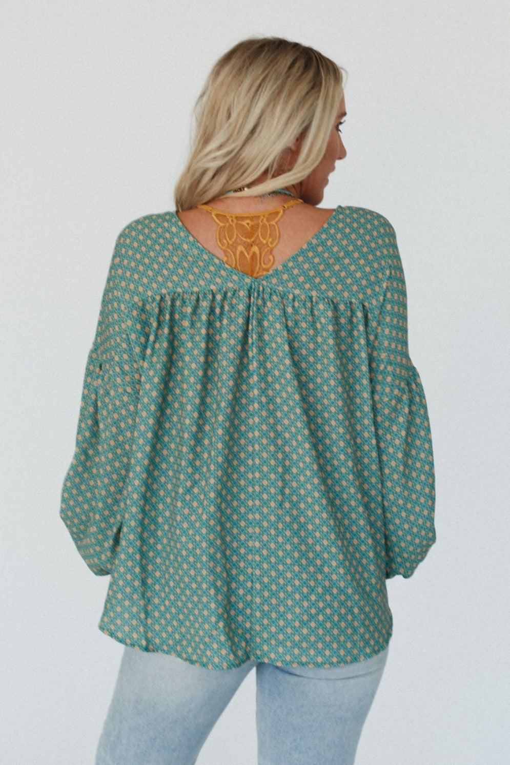 The Nest Kendrix Printed Top - Teal