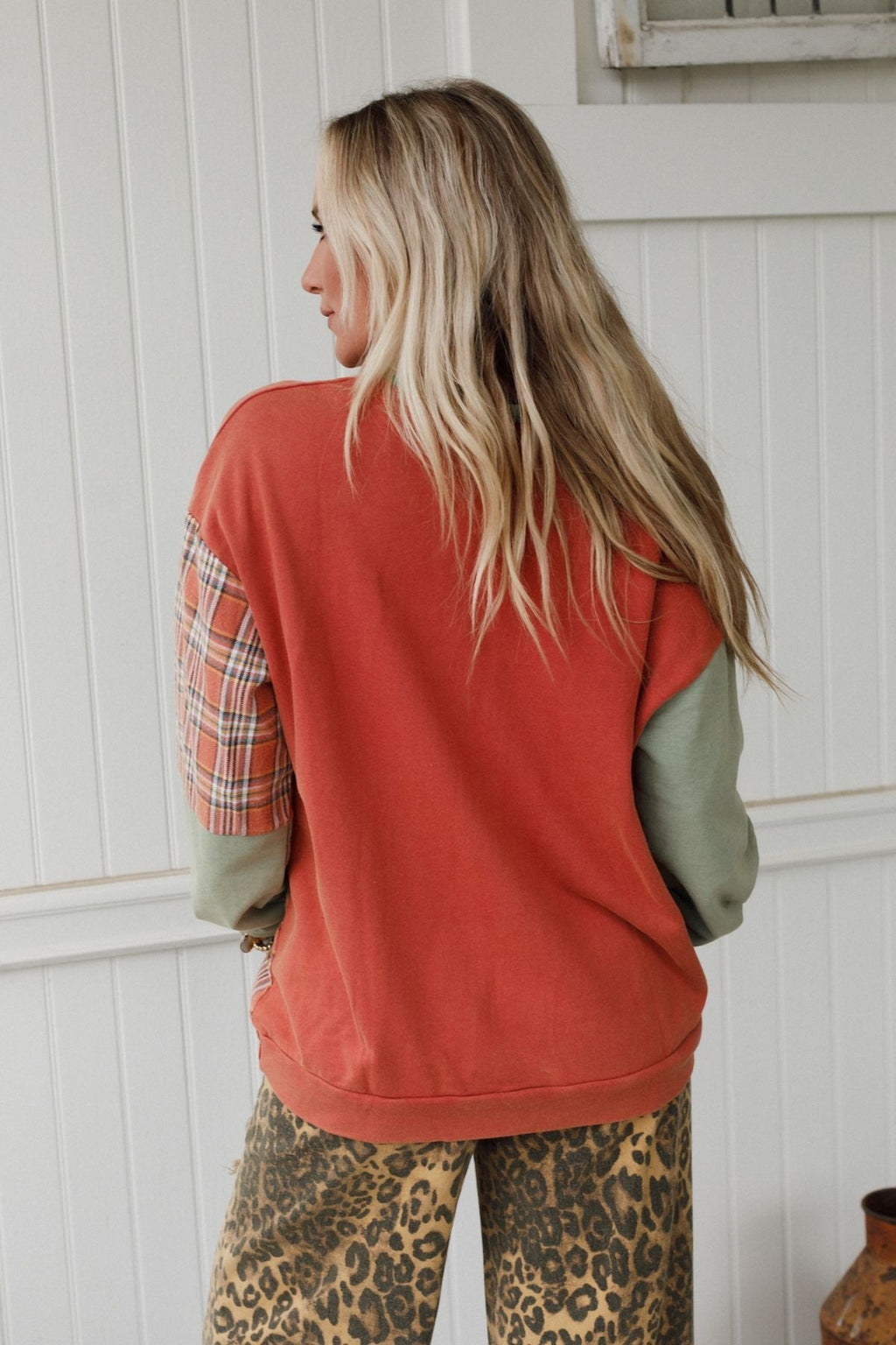 Retro Chill Color Block Top - Rust