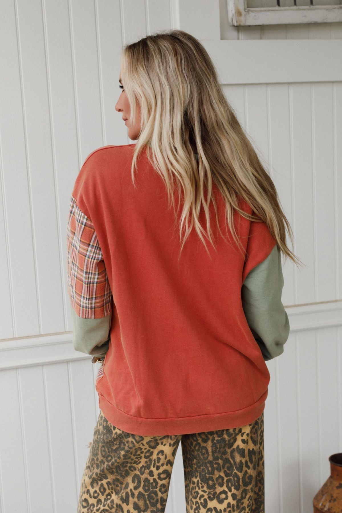 Retro Chill Color Block Top - Rust