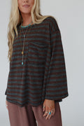 The Nest Endless Love Striped Top - Brown